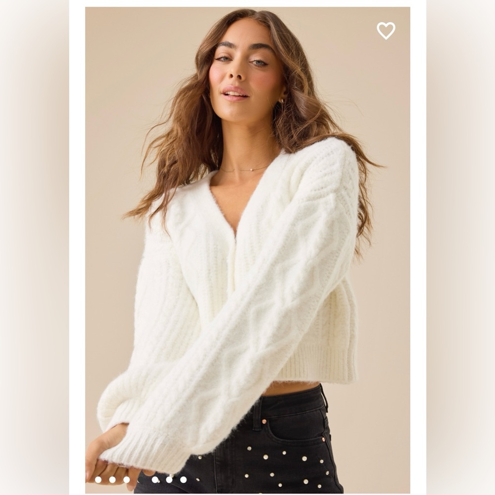 Altar’d State Marlowe Fuzzy Cable Cardigan - Picture 4 of 13